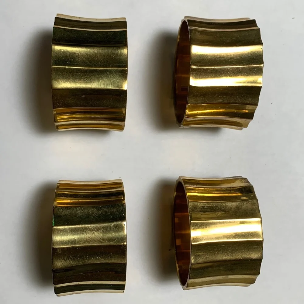 4 Brass Napkin Rings